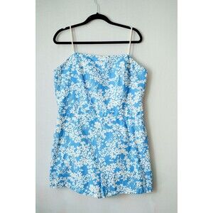 Seawaves womens romper sleeveless 20 coastal beachy resort vacation blue floral